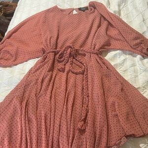 Ladies a-line polka dot dress